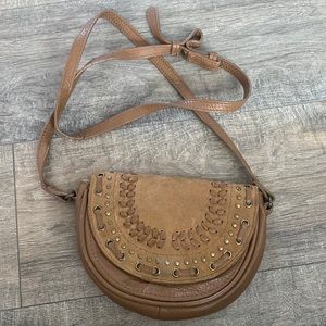 Lucky brand tan 100% leather crossbody